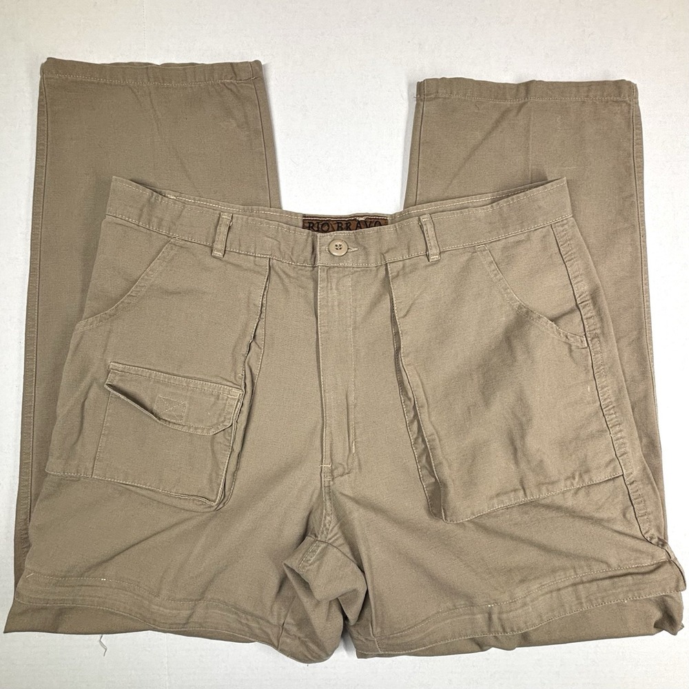 Rio Bravo Khaki Canvas Convertible Pants Shorts Mens‎ 38 Camping Hiking EUC